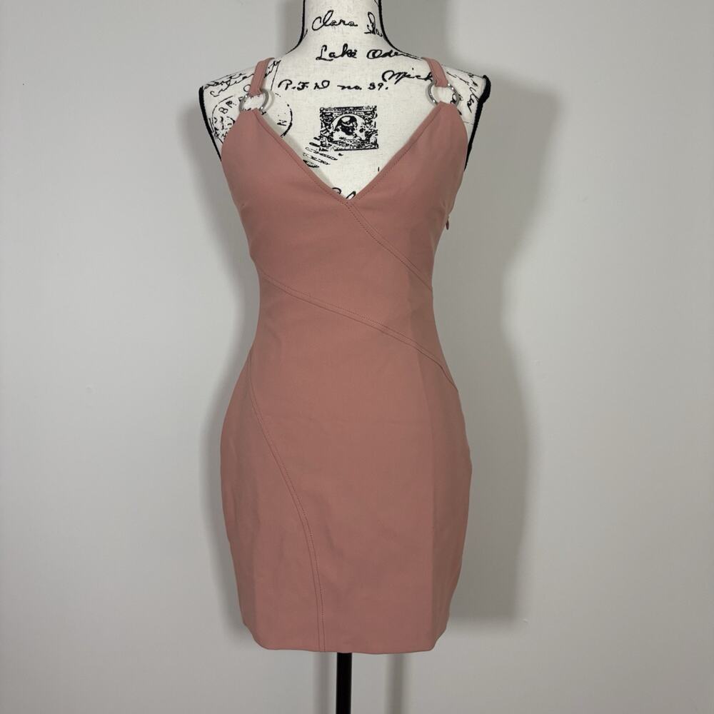 Cinq à Sept Eden O-Ring Cross-Back Cocktail Dress Dusty Rose Pink Size 2